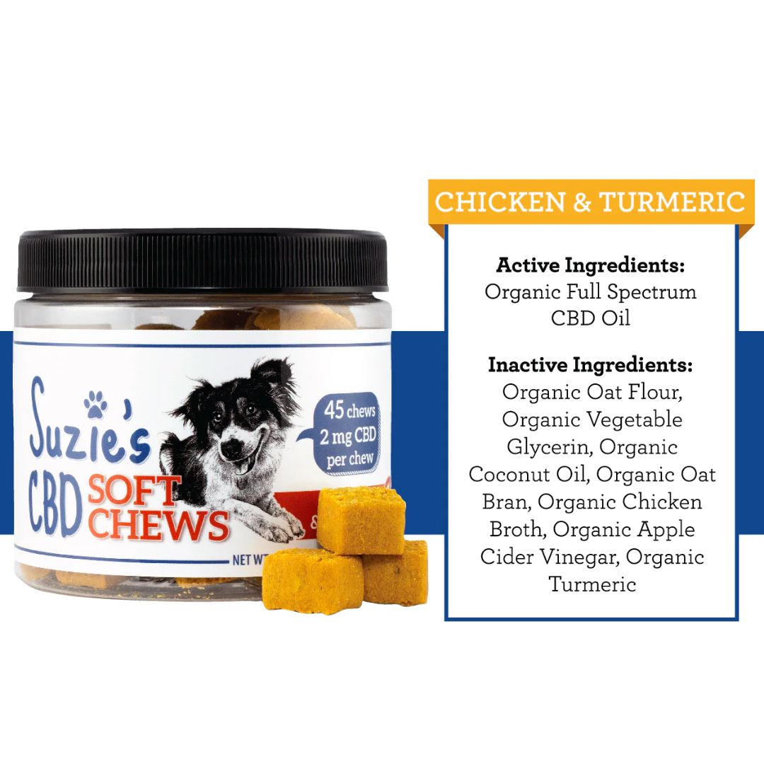 Suzie's Pet | CBD Soft Chews | 2mg / Chicken & Turmeric